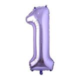 Parti Sürprizi Mor Renk 1 Rakam Folyo Balon 100 cm