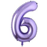 Parti Sürprizi Mor Renk 6 Rakam Folyo Balon 100 cm