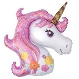 Parti Sürprizi Pembe Unicorn Supershape 105 cm Folyo Balon