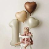 Parti Sürprizi Retro Krom 1 Yaş Kalp Folyo Balon Set