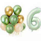 Parti Sürprizi Retro Su Yeşili 6 Yaş Latex Balon Set