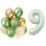 Parti Sürprizi Retro Su Yeşili 9 Yaş Latex Balon Set