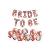 Parti Sürprizi Rose Gold Bride To Be Konfetili Folyo Balon Set