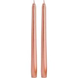 Parti Sürprizi Rose Gold Metalik Parlak 2 Li Şamdan Uzun Mum