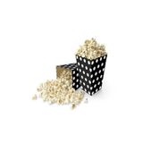 Parti Sürprizi Siyah Beyaz Puantiyeli Popcorn Mısır Kutusu 8 Adet
