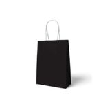 Parti Sürprizi Siyah Büküm Saplı 6 Adet Hediye Çantası 22 X 24 Cm