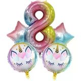 Parti Sürprizi Unicorn 8 Yaş Folyo Balon Set