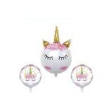 Parti Sürprizi Unicorn Eyelash Folyo Balon Set 3 Adet
