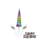 parti sürprizi Unicorn Gökkuşağı Boynuz Şekilli Happy Birthday Mum