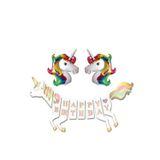 Parti Sürprizi Unicorn Happy Birthday Gökkuşağı Folyo Balon Set