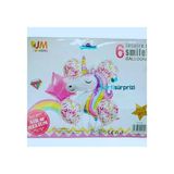 Parti Sürprizi Unicorn Konfetli 6 Lı Folyo Balon Set