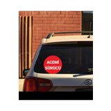 Parti Tasarla Acemi Sürücü Yazılı Sticker Oto Sticker 15x15 Cm Kırmızı zemin beyaz yazı