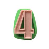 PARTİ VİTRİNİ 4 Rakamı Şeklinde Silikon Mum Kalıbı 6x4x1 cm (yeşil)