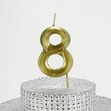 Parti Vitrini 6.5 cm 8 Rakamlı Altın Mum