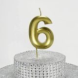 Parti Vitrini 6 Rakamlı 6.5 cm Gold Altın Mum