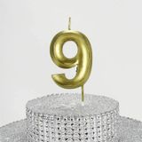 Parti Vitrini 9 Rakamlı 6.5 cm Gold Altın Mum
