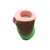 PARTİ VİTRİNİ Ağaç Kütüğü Şeklinde Tea Light Mum Altlığı Silikon Mum Kalıbı 7x6,5x8 cm (yeşil)