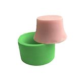 PARTİ VİTRİNİ Altı Genişleyen Silindir Silikon Mum Kalıbı 8,5x8,5x5 cm (yeşil)