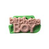 PARTİ VİTRİNİ Birthday Boy Yazılı Silikon Mum Kalıbı 12x6,5x1,5 cm (yeşil)