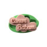 PARTİ VİTRİNİ Canım Babam Yazılı Silikon Mum Kalıbı 8x5x1 cm (yeşil)