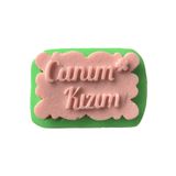 PARTİ VİTRİNİ Canım Kızım Yazılı Silikon Mum Kalıbı 8x5x1 cm (yeşil)