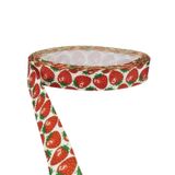 PARTİ VİTRİNİ Çilek Resimli Grogren Kurdela 2.5 Cm-1 Metre