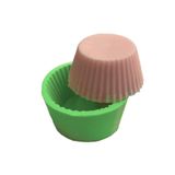 PARTİ VİTRİNİ Cupcake Şeklinde Silikon Mum Kalıbı 6,5x6,5x3,5 cm (yeşil)