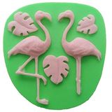 PARTİ VİTRİNİ Flamingo Figürlü Dekoratif Kenar Silikon Pasta-Kokulu-Taş Kalıbı