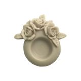 PARTİ VİTRİNİ Güllü Tea Light Mum Altlığı Silikon Mum Kalıbı 12x11x3,5 cm (yeşil)