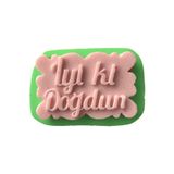PARTİ VİTRİNİ İyiki Doğdun Yazılı Silikon Mum Kalıbı 7,5x5x1 cm (yeşil)