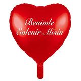 PARTİ VİTRİNİ Kalp Benimle Evlenirmisin Folyo Balon Kırmızı Renk 18 İnç