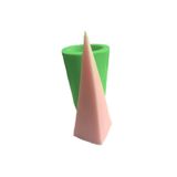 PARTİ VİTRİNİ Prizma Şeklinde Silikon Mum Kalıbı 6x5,5x15 cm (yeşil)