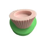 PARTİ VİTRİNİ Tırtıklı Mum Altlığı Silikon Mum Kalıbı 7x7x3 cm (yeşil)