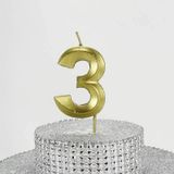 Parti Vitrini Üç Rakamlı 6.5 cm Gold Altın Mum