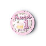 Parti Zamanı 1 Yaş Pembe Temalı Tabak 8 Adet Kız Karakter Konsept Lisanslı Doğum Günü Parti Tabağı 23 Cm