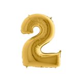 Parti Zamanı 100 Cm Gold Altın Sarısı Dore Büyük Folyo 2 Rakam Balon 40inc