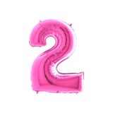 Parti Zamanı 100 Cm Pembe 2 Rakam Folyo Balonu, Sayı Büyük Boy Helyumla Uçan