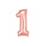 Parti Zamanı 102 cm RoseGold 1 Rakam Folyo Balonu, Sayı Büyük Boy Helyumla Uçan