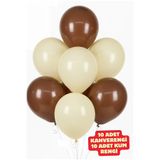 Parti Zamanı 20 Adet Kahverengi ve Kum Rengi Pastel Balon Doğum Günü Kutlama Sürpriz Süsleri Doğum Günü Balonları
