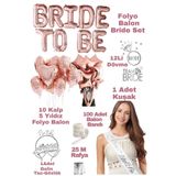 Parti Zamanı Bride To Be Folyo Rose Gold Folyo Balon Gelin Bekarlığa Veda Parti Malzemeleri Parti Bride Set
