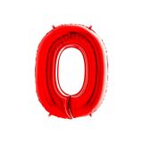 Parti Zamanı Folyo Balon Kırmızı Renk 100 Cm 40 Inç 0 Yaş Büyük Rakam Folyo Yaş Balonu Hava Ve Helyum Uyumlu