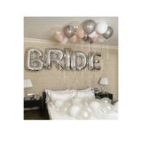 Parti Zamanı Gümüş Bride Folyo Rose Gold Beyaz Gri Şeffaf Balon Set 40 Inç 100 Cm