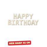 Parti Zamanı Krem Happy Bırthday Folyo Set Balon Doğum Günü Helyum Doğum Günü Süs Kutlama Çocuk Doğum Günü