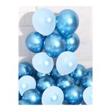 Parti Zamanı Krom Mavi Ve Makaron (PASTEL MAT) Mavi Renk 5 Li Balon