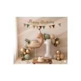 Parti Zamanı Retro dinazor 1 Yaş Krem Gold Yeşil Şefaf Konfetili Set Balon