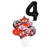 PARTİAVM 4 Yaş Siyah Rakam Balonlu Şimşek Mcqueen Balon Seti Arabalar (CARS) Konfetili Şeffaf Balon