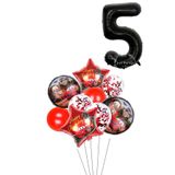 PARTİAVM 5 Yaş Siyah Rakam Balonlu Şimşek Mcqueen Balon Seti Arabalar (CARS) Konfetili Şeffaf Balon
