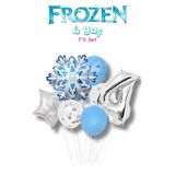 PARTİAVM Elsa Frozen Karlar Kraliçesi Temalı Doğum Günü Parti Balon Seti Rakam Folyo Balon ve Kar Tanesi
