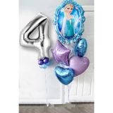 PARTİAVM Frozen Elsa Gümüş Rakamlı Balon Seti Karlar Kraliçesi Elsalı Balon Seti 100 cm Rakam Balon