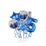 PARTİAVM Frozen Elsa Mavi Rakamlı Balon Seti Konfetili Şeffaf Balonlu Karlar Kraliçesi Elsalı Balon Seti